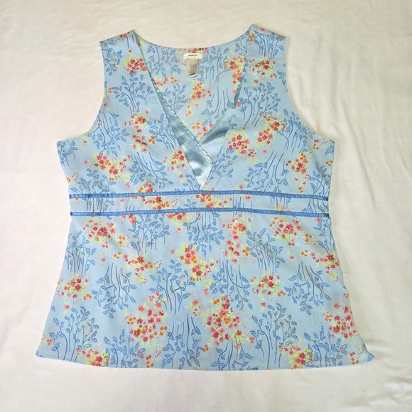 Old Navy Tops - Old Navy Vtg Womens Floral Babydoll Top Medium Satin Trim y2k Fairycore Coquette